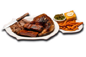 Memphis Style St. Louis Ribs - Our slow smoked pork ribs served Memphis style (dry rub seasoning only, no sauce) or wet (with our house BBQ sauce) and choice of two sides.